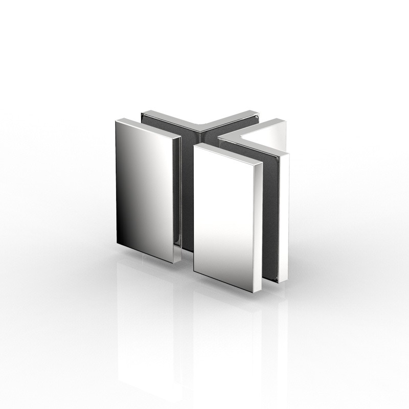D'ANGLE VERRE 3X90°,FLAMEA+   MÉTAL GRAPHITE BROSSÉ