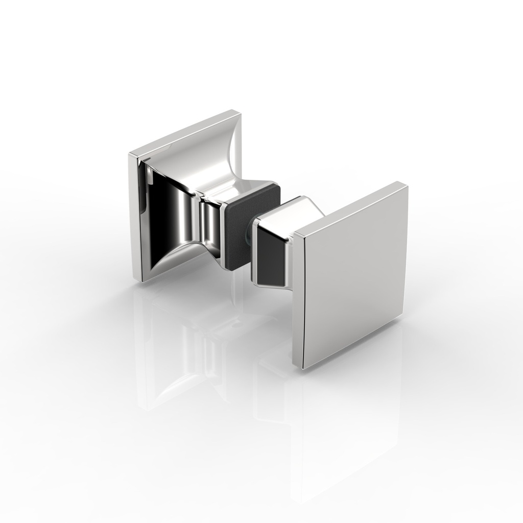 BOUTON CARRÉ DOUBLE, 40X70X30MM   BRONZE DORÉ BROSSÉ