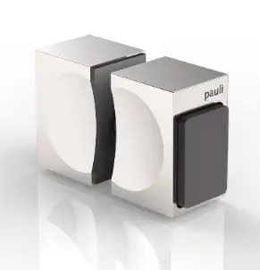 TIRANT DE PORTE DOUBLE AVEC BUTOIR   CHROME BRILLANT 