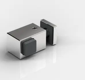 BUTEE P600 CARRE, DROITE, FIXATION SUR VERRE   CHROME BRILLANT 