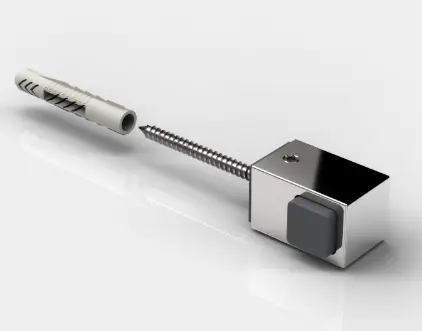 [8274ZN5-WL] BUTEE P600 CARRE, GAUCHE, FIXATION SUR MUR   CHROME BRILLANT 