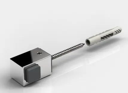 [8274ZN5-WR] BUTEE P600 CARRE, DROITE, FIXATION SUR MUR   CHROME BRILLANT 