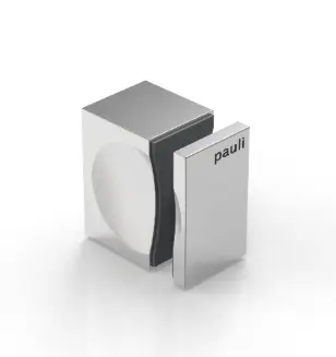 TIRANT DE PORTE SIMPLE AVEC BUTOIR   CHROME BRILLANT 