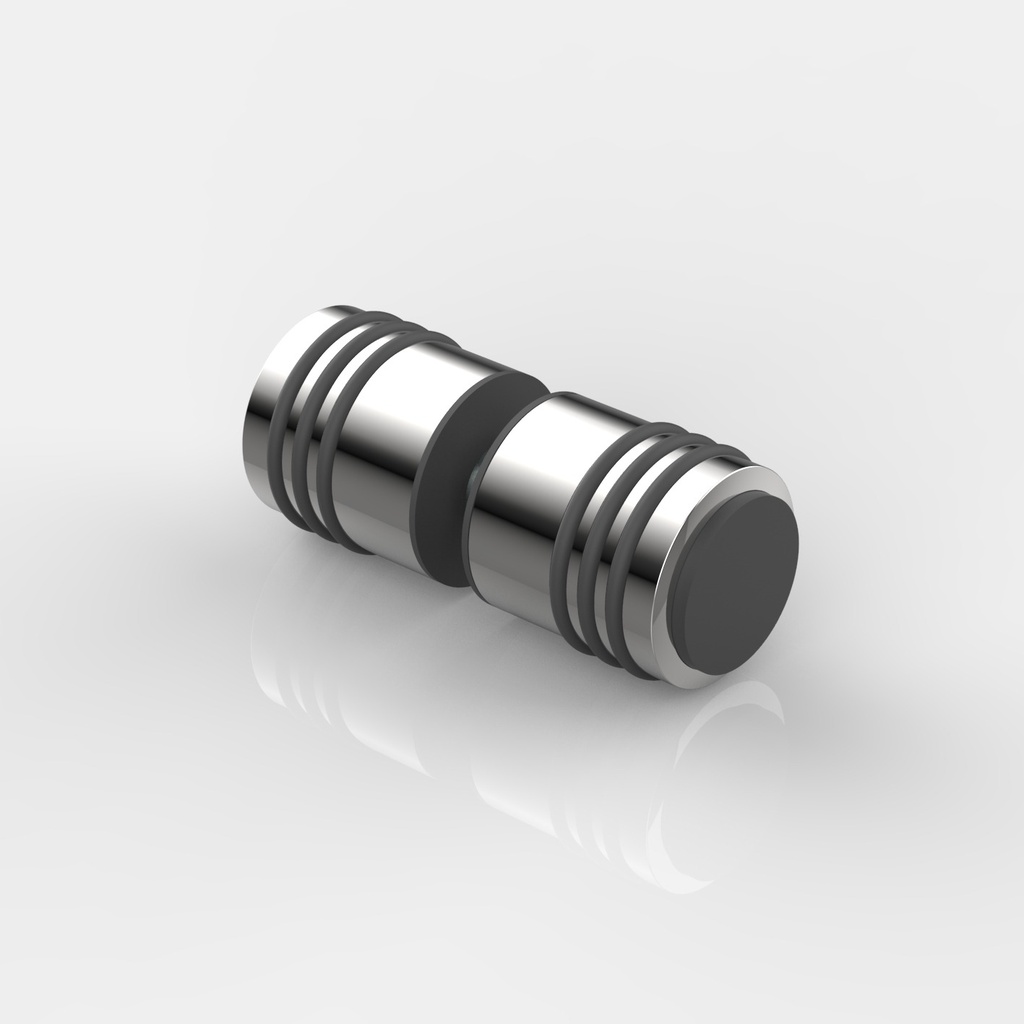 [8294ZN5] BOUTON DE PORTE  DOUBLE, AVEC BUTOIR   CHROME BRILLANT 