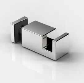 PORTE SERVIETTE, EN SAILLIE,FIXATION SUR VERRE, BAS   CHROME BRILLANT 