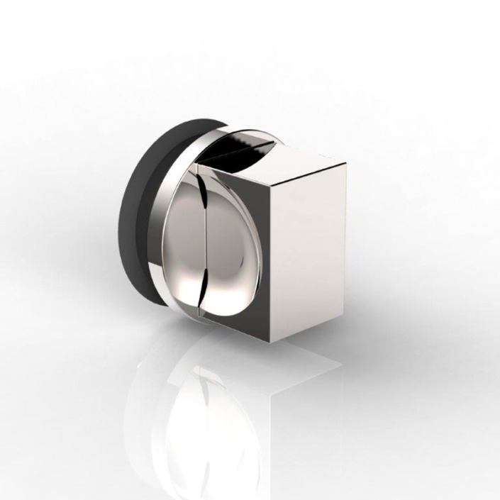 BOUTON CARRÉ AFFLEURÉ, CLAPET DE TIRAGE   INOX BROSSÉ