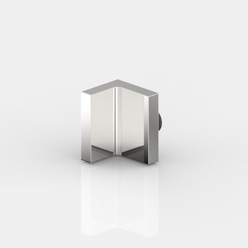 CONNECTEUR D'ANGLE V-M 90°,   CHROME MAT 