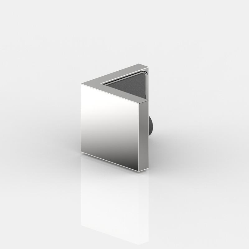 CONNECTEUR D'ANGLE V-V 90°,   INOX BROSSÉ