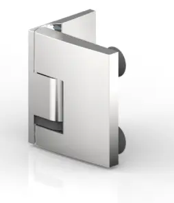 PENTURE BATTANTE VERRE-MUR 90°,   INOX BROSSÉ