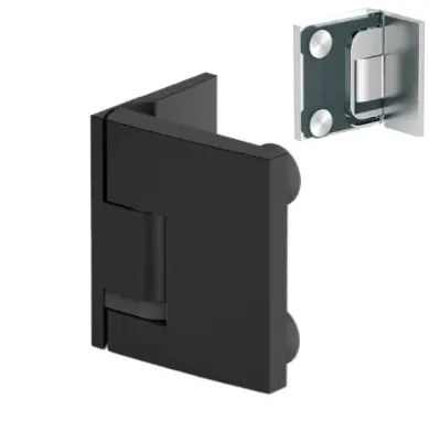 PENTURE BATTANTE VERRE-MUR 90°,   NOIR MAT 