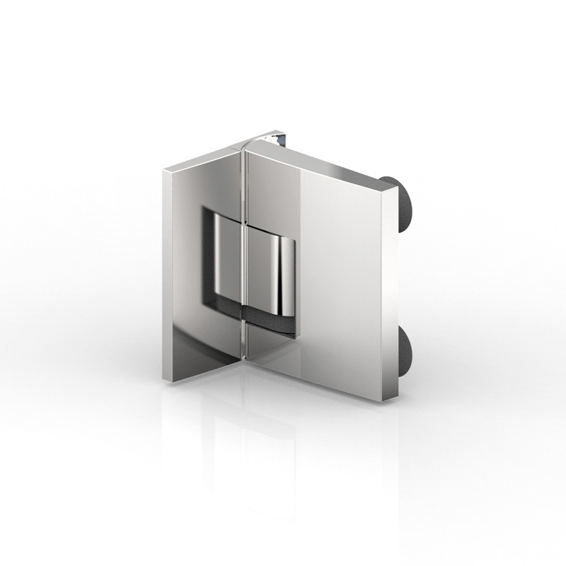 PENTURE BATTANTE VERRE-MUR 90°,   INOX BROSSÉ