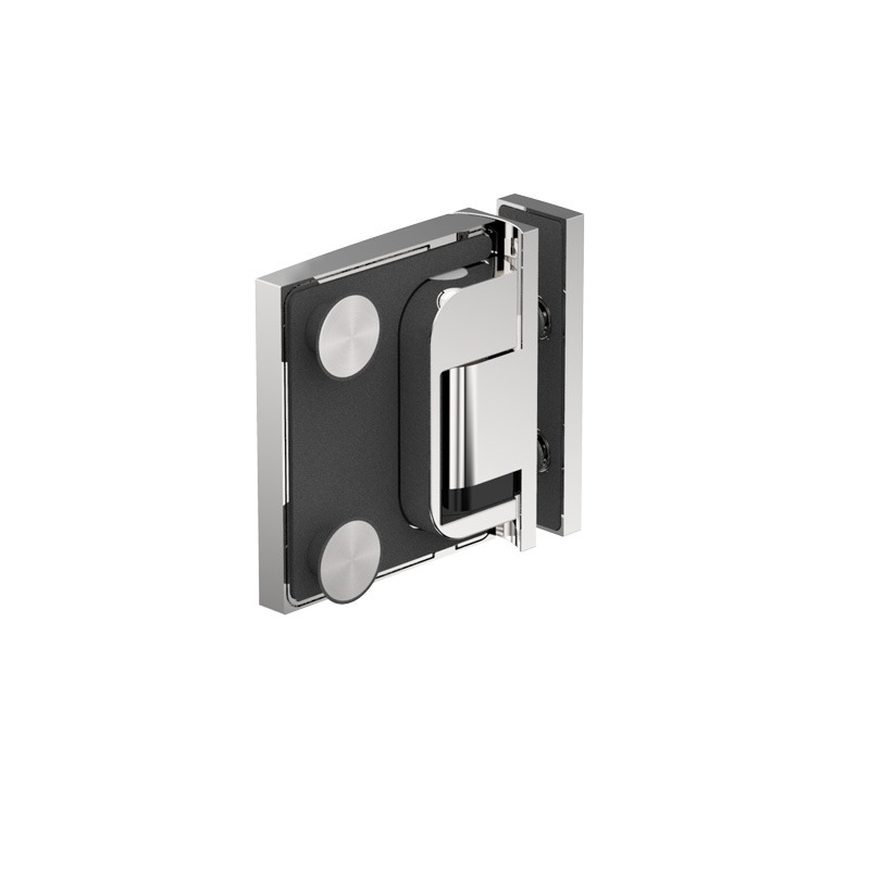 PENTURE BATTANTE VERRE-VERRE 90°,   CHROME MAT 