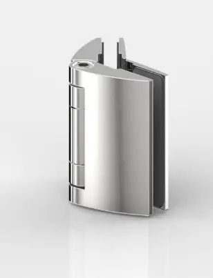 PENTURE DE PORTE,VERRE-VERRE 135°.,4F   INOX BROSSÉ