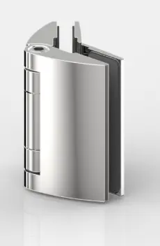 PENTURE DE PORTE,VERRE-VERRE 135°.,2F   CHROME BRILLANT 