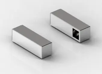 CONNECTEURS D+G POUR PORTE SERVIETTE,  CARRE   INOX BROSSÉ