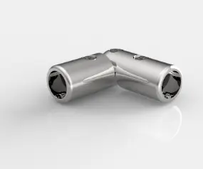 PIÈCE D'ANGLE BARRE DE STABILISATION Ø16MM   INOX BROSSÉ