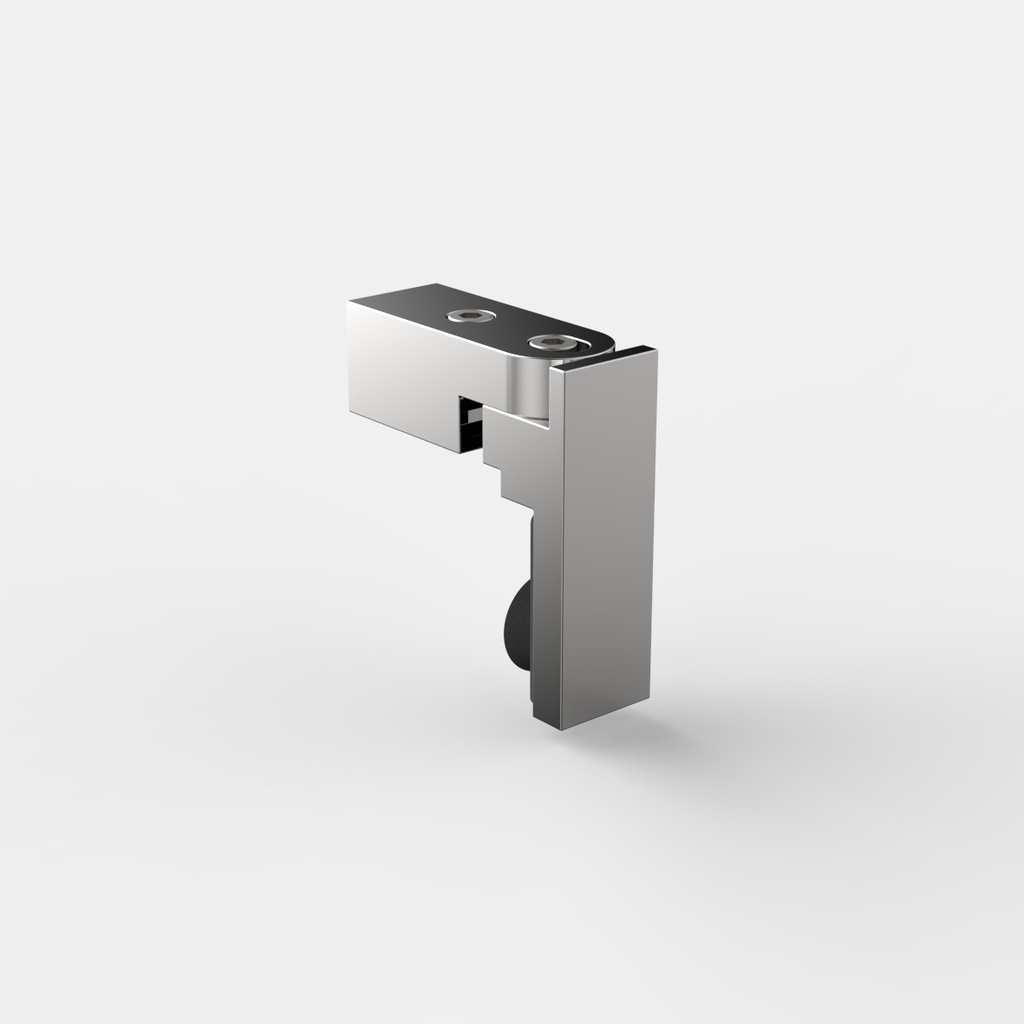 CONNECTEUR VERRE -BARRE AFFLEURANT.15X15MM,   NICKEL BRILLANT 