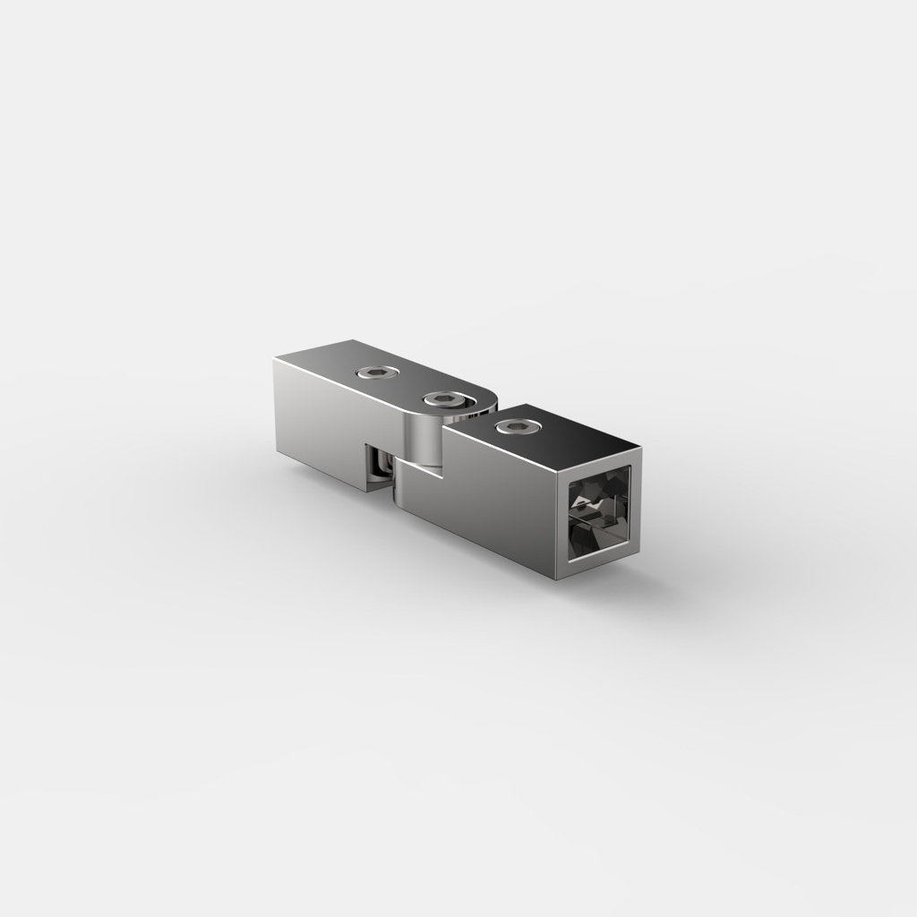 COIN POUR BARRE DE STABILISATION15X15MM,AJUSTABLE   CHROME MAT 