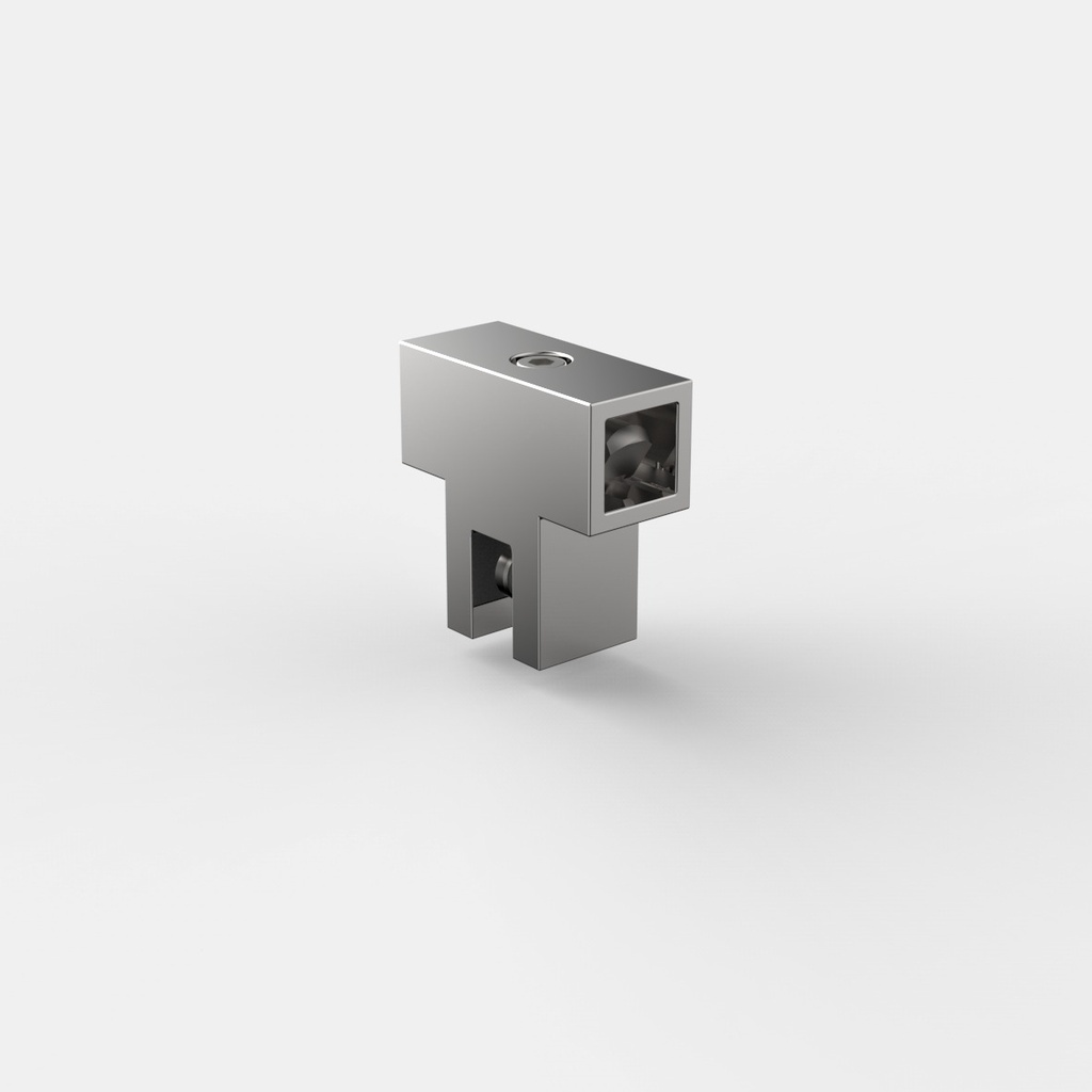 CAVALIER POUR BARRE STABILISATRICE CARRE 15 X 15,   INOX BROSSÉ
