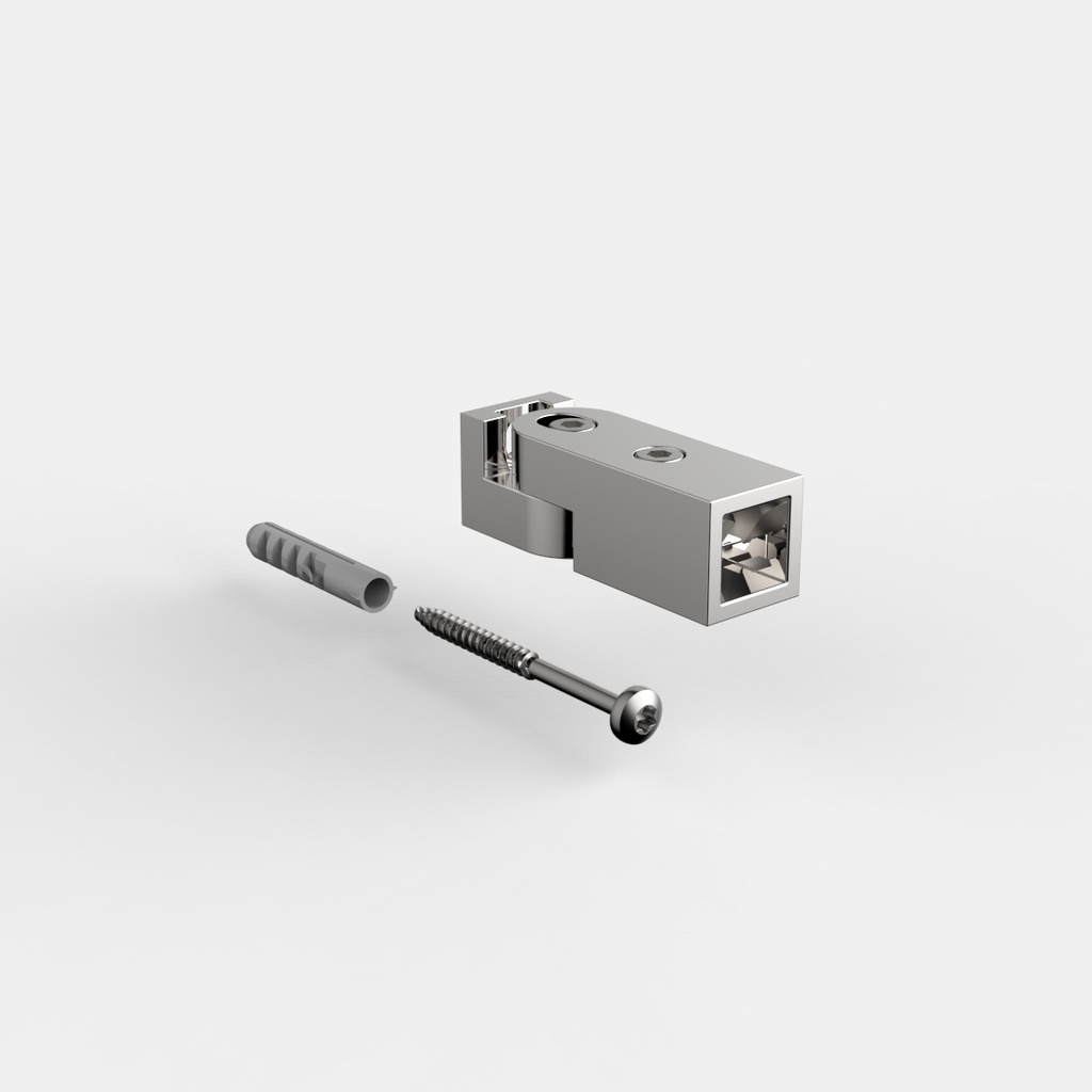 CONNECTEUR MURAL ROTATIF POUR BARRE STABILISATRICE CARRE 15 X 15   INOX BROSSÉ