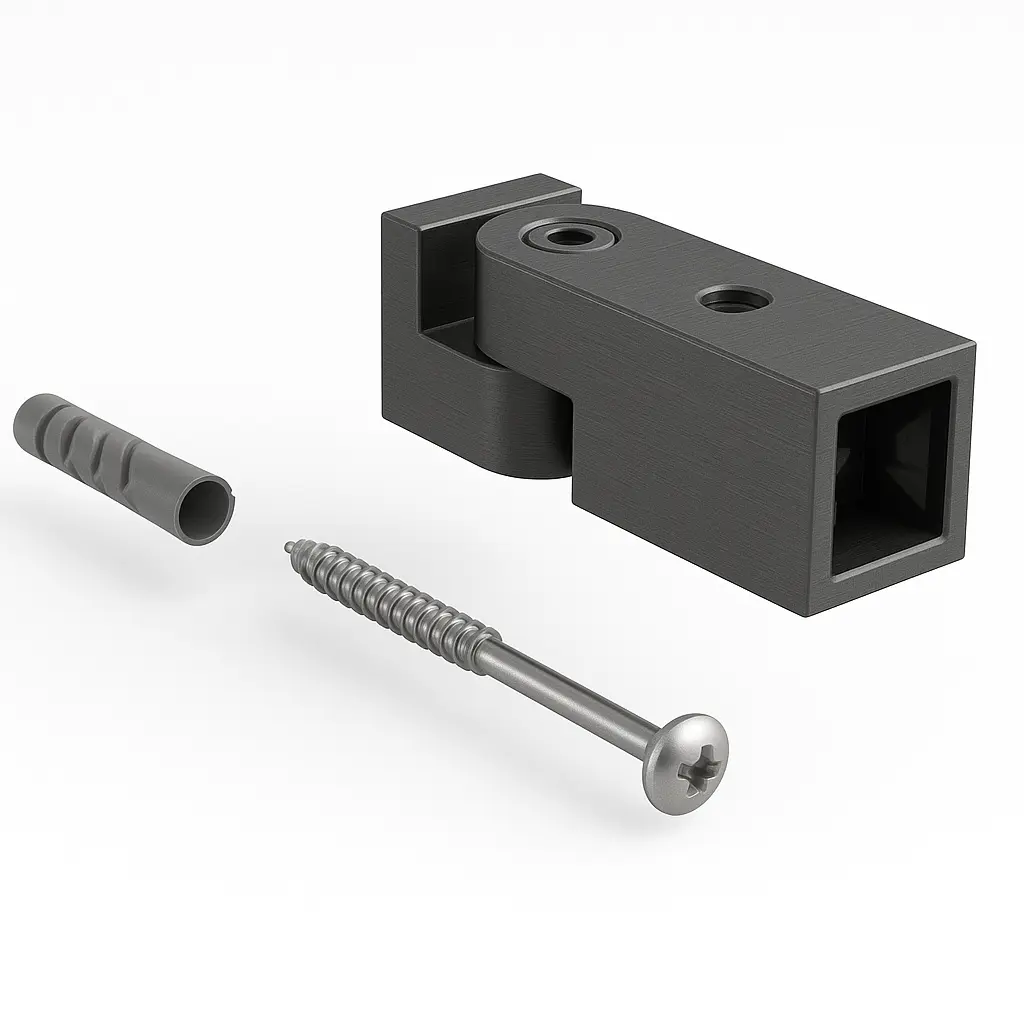 ADAPTATEUR MURAL P.BARRE STABILISATRICE   MÉTAL GRAPHITE BROSSÉ