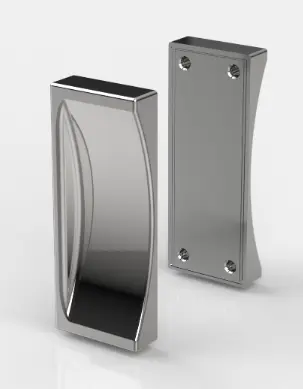 POIGNEE DOUBLE AUTOCOLLANTE CARRE   INOX BROSSÉ