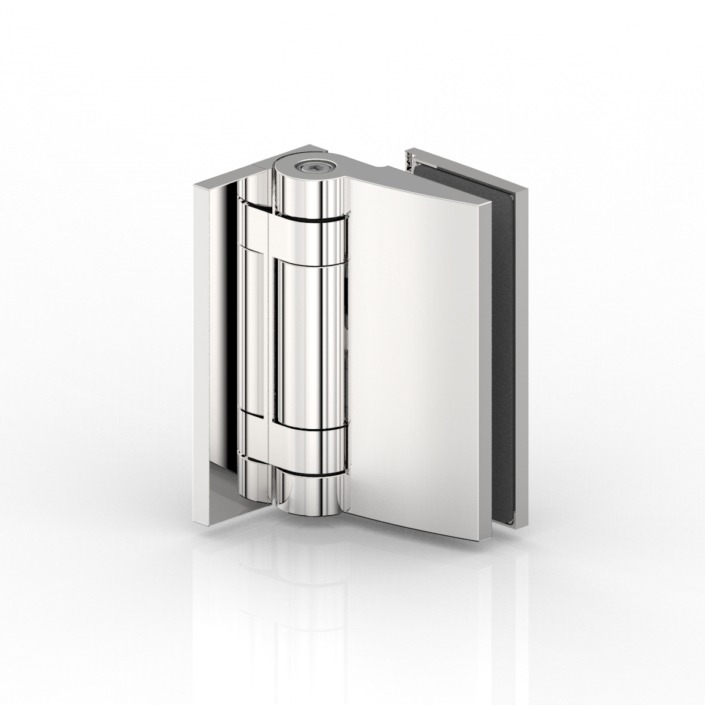PENTURE VERRE-MUR 90°, TURA   INOX BROSSÉ