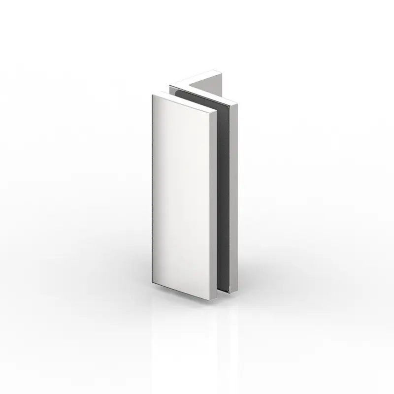 CONNECTEUR D'ANGLE VERRE-MUR 90° ,TURA   INOX BROSSÉ