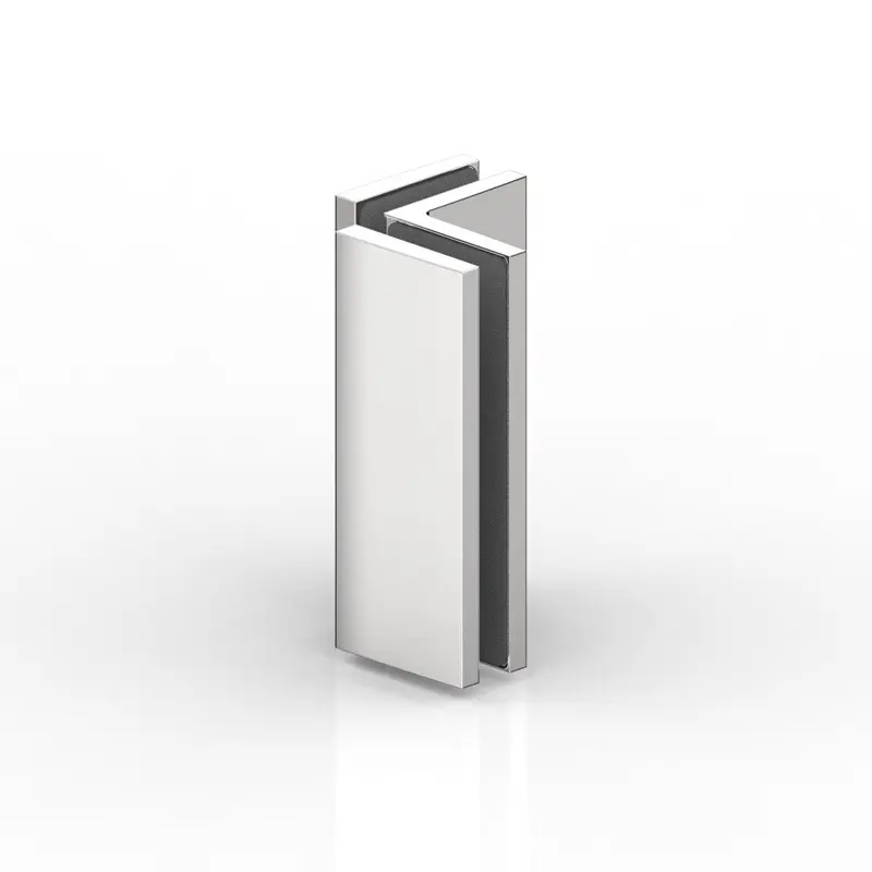 CONNECTEUR D'ANGLE VER.-VER.90°,TURA   CHROME MAT 