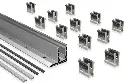Kit DEFENDER 810DK montage sur dalle avec pied latéral, pour verres 16.7/21.5, B132 H120 L1000