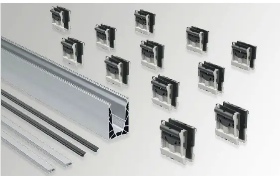 Kit DEFENDER 810LM montage sur dalle, pour verres 16.7/21.5, B72 H120 L2000