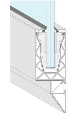 [DF810SP17KIT.30/97] Kit DEFENDER 810SP montage en nez de dalle avec pied sur la base, pour verres 16.7/21.5, B72 H195 L3000 (Alu Mat)