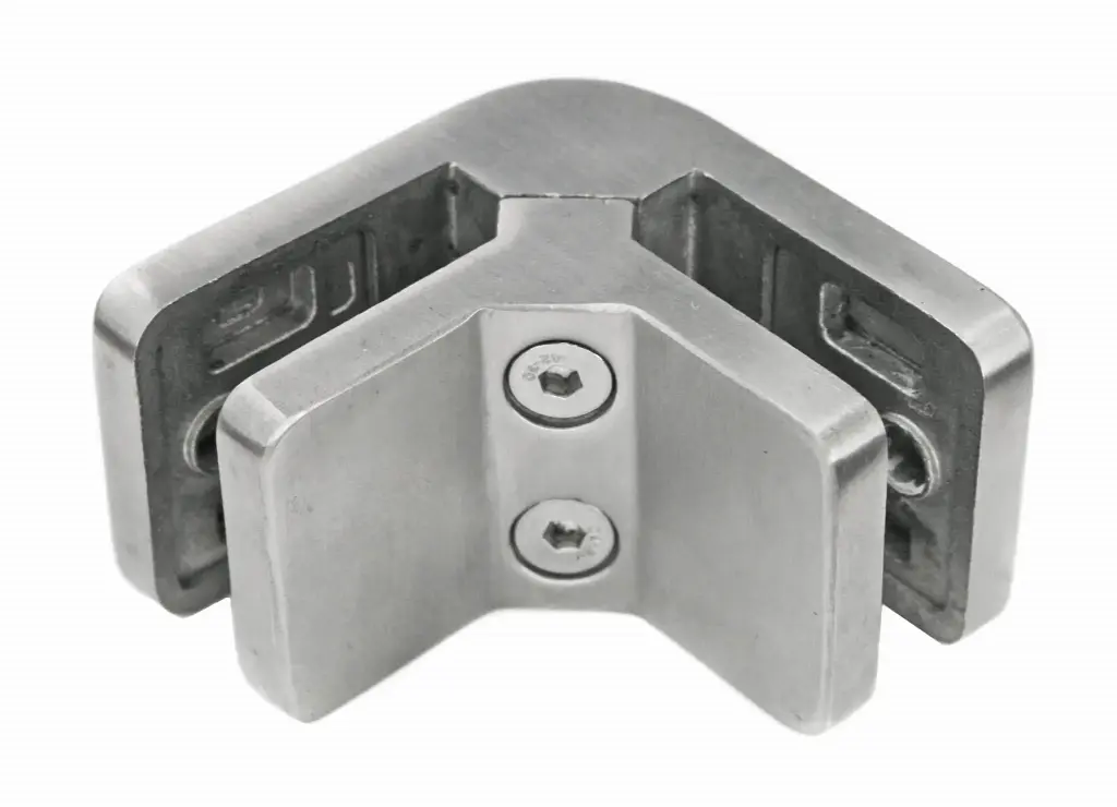 Pince à verre d'angle 90° 45x53x25mm, 8.76mm, AISI 316, brossé