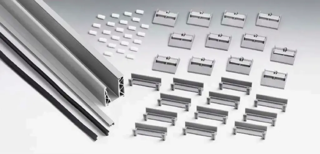 [DF88PICOKIT.60/97] Kit DEFENDER PICO montage sur dalle serrage sur un seul côté, pour verres 16.7/17.5, B62 H75 L6000  (Alu Mat)