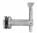 Fixation pour main courante (tube Ø 42,4mm) – verre (rotule Ø 50mm) - réglable, AISI 304, brossé