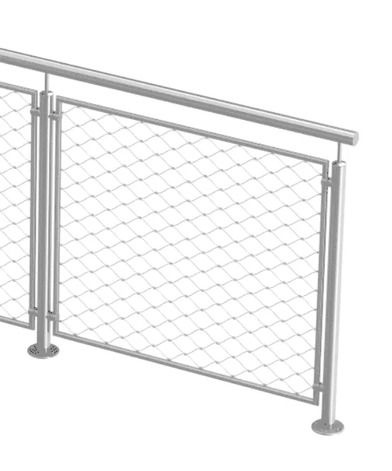 Mètre supplémentaire Kit garde Corps Filet inox  pose au sol