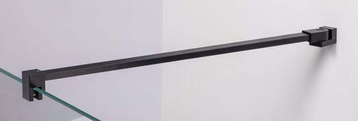 [DQA1000/R2] Barre raidisseur mur/verre fixe avec articulation murale et pince basse, pour verres 8/12, L1041  RAL 9005 noir mat
