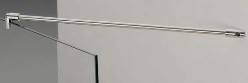 [MF129/1] Barre raidisseur mur/verre fixe à 45°, pour verres 6/10, L650  Chromé