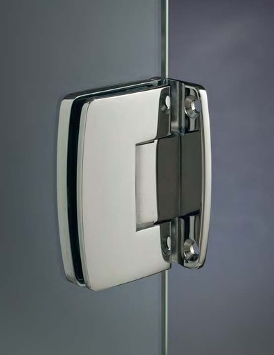 [CHD12/1] Charnière mur/verre centrale réglable, pour verres 6/8, B50 H80  Chromé