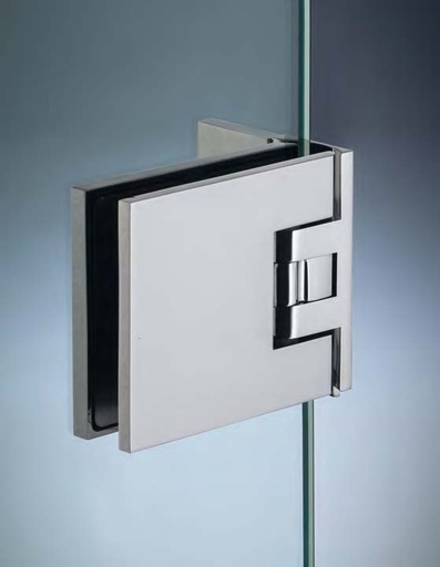 [CER800/R2] Charnière mur/verre latérale réglable, pour verres 8/12, B73.5 H66  RAL 9005 noir mat