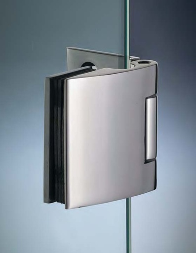 [CBD500/8] Charnière mur/verre latérale, pour verres 8/10, B61 H70  Inox brossé