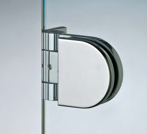 [SFH802/1] Charnière mur/verre ouverture vers l’intérieur, pour verres 6/8, B70 H50  Chromé