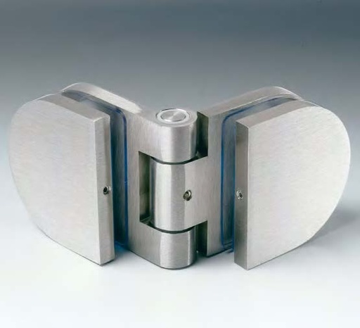 [SFH803/24] Charnière verre/verre en ligne ouverture vers l’extérieur, pour verres 6/8, H50  Effet inox brossé