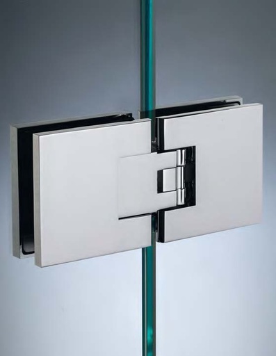 [CER880/R2] Charnière verre/verre en ligne réglable, pour verres 8/12, B76 H66  RAL 9005 noir mat