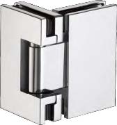 [DQ490/24] Charnière verre/verre à 90° réglable sans vis apparentes, pour verres 8/12, B55 H90  Effet inox brossé