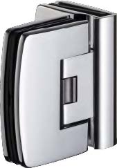 [S190/24] Charnière verre/verre à 90° réglable, pour verres 6/8, B49 H72  Effet inox brossé