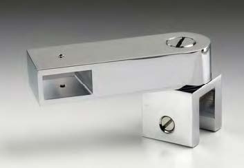 [DQA90/R2] Fixation sur verre articulée avec écartement, pour verres 8/12, B25 H40 L75  RAL 9005 noir mat