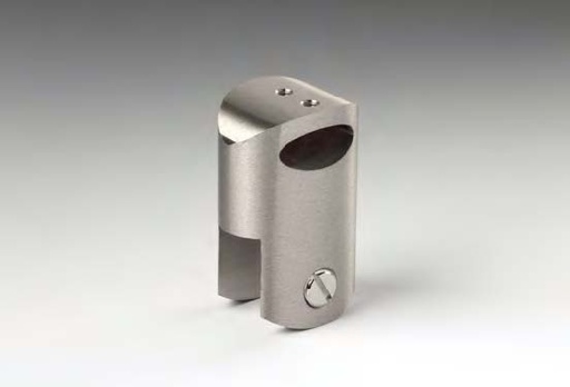 [CHDA86/24] Fixation sur verre fermée, pour verres 6/8, B30 H45  Effet inox brossé