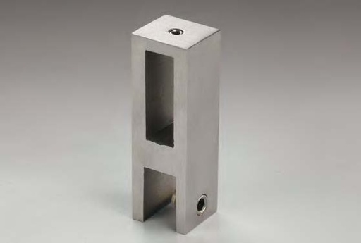 [PG05/8] Fixation traversante sur verre, pour verres 8/10, B21 H66 L19  Inox brossé