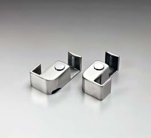 [BDFIX5-DX/15] Guide au sol côté paroi latérale en verre  droite  Inox brillant